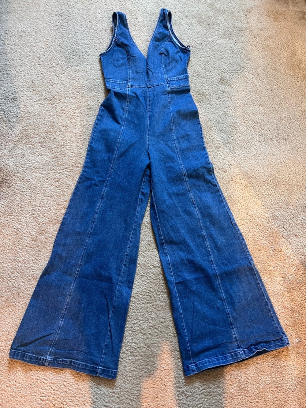 Women’s Blue Denim Flared Jumpsuit